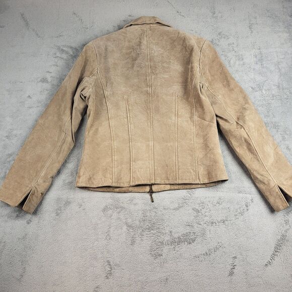 Coldwater Creek Leather Long Sleeve Zipper Size Petite Small - Picture 13 of 15